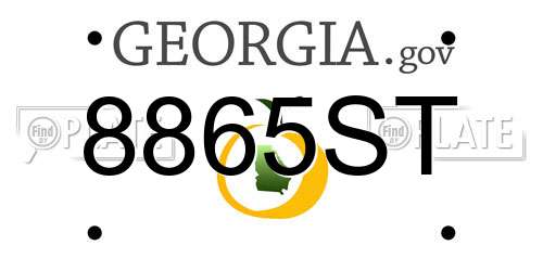 8865ST Georgia License Plate