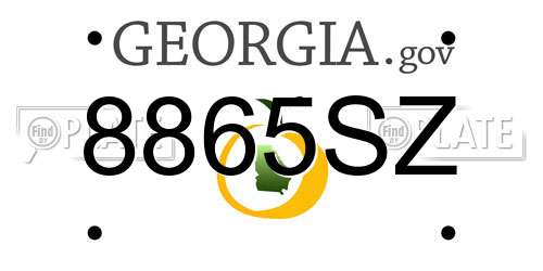 8865SZ Georgia License Plate