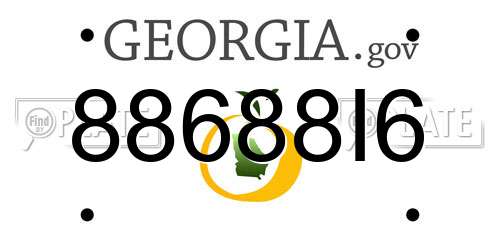 88688I6 Georgia License Plate