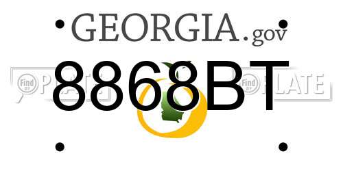 8868BT Georgia License Plate