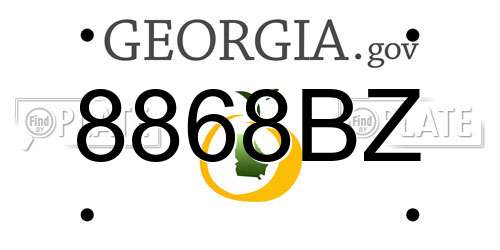 8868BZ Georgia License Plate
