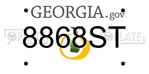 8868ST Georgia License Plate