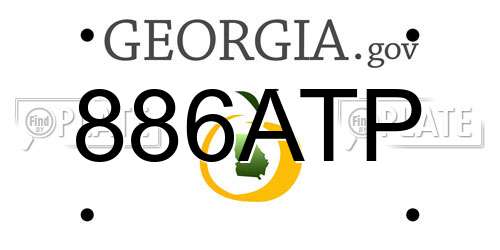 886ATP Georgia License Plate