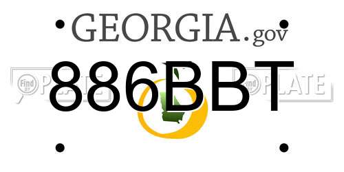 886BBT Georgia License Plate
