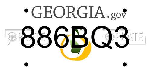 886BQ3 Georgia License Plate