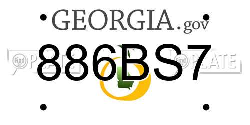 886BS7 Georgia License Plate