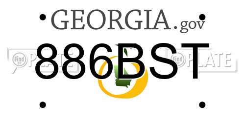 886BST Georgia License Plate