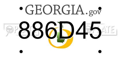 886D45 Georgia License Plate