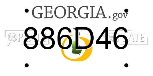 886D46 Georgia License Plate