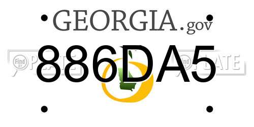 886DA5 Georgia License Plate