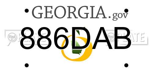 886DAB Georgia License Plate