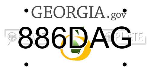 886DAG Georgia License Plate