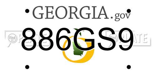 886GS9 Georgia License Plate