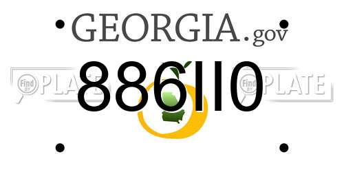 886II0 Georgia License Plate