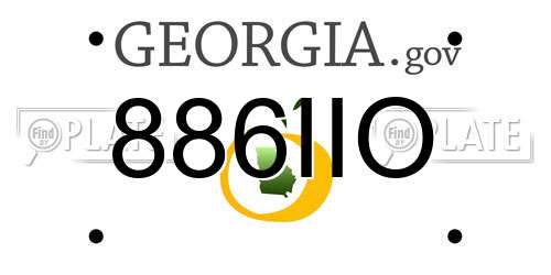 886IIO Georgia License Plate