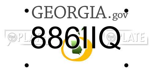 886IIQ Georgia License Plate