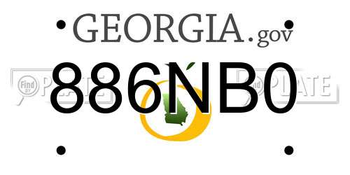 886NB0 Georgia License Plate