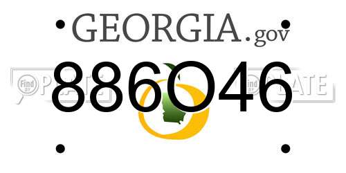 886O46 Georgia License Plate
