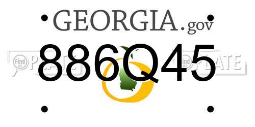 886Q45 Georgia License Plate