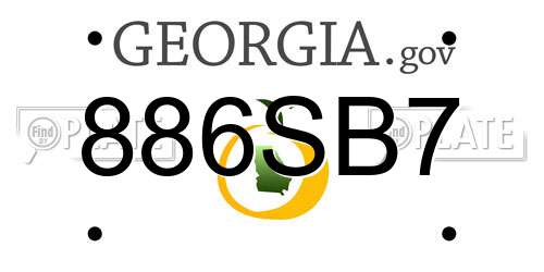 886SB7 Georgia License Plate