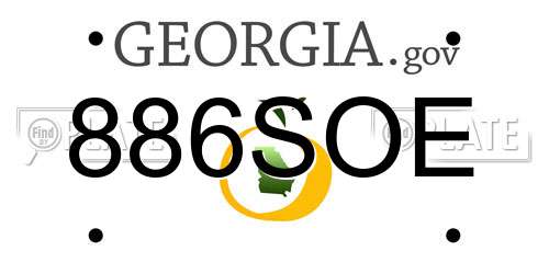 886SOE Georgia License Plate