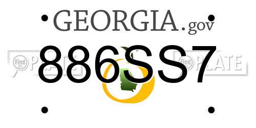886SS7 Georgia License Plate