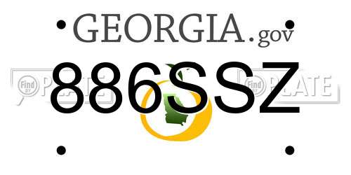 886SSZ Georgia License Plate