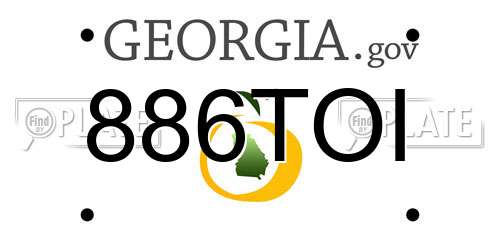 886TOI Georgia License Plate