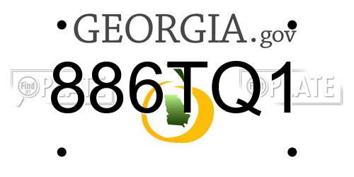 886TQ1 Georgia License Plate