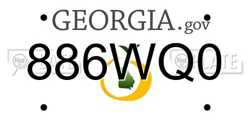 886WQ0 Georgia License Plate