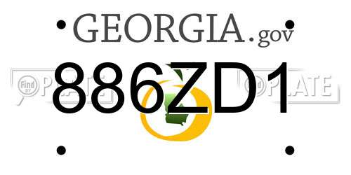886ZD1 Georgia License Plate