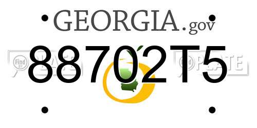 88702T5 Georgia License Plate