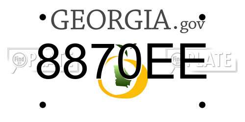 8870EE Georgia License Plate