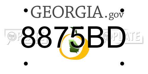 8875BD Georgia License Plate