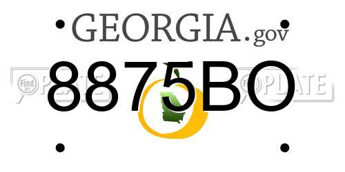 8875BO Georgia License Plate