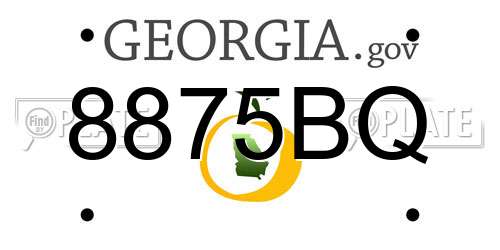 8875BQ Georgia License Plate