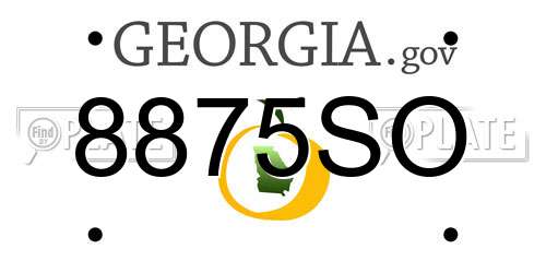 8875SO Georgia License Plate