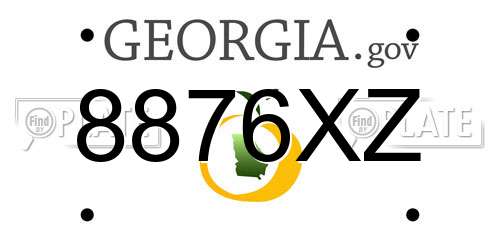 8876XZ Georgia License Plate