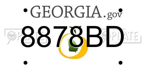 8878BD Georgia License Plate