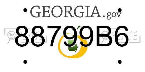 88799B6 Georgia License Plate