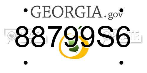 88799S6 Georgia License Plate