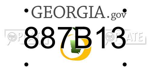 887B13 Georgia License Plate