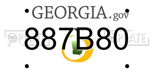 887B80 Georgia License Plate