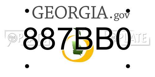 887BB0 Georgia License Plate