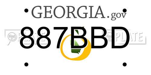 887BBD Georgia License Plate