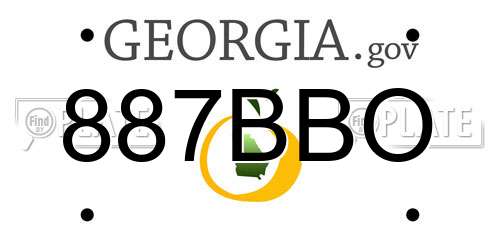887BBO Georgia License Plate