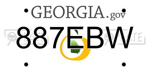 887EBW Georgia License Plate
