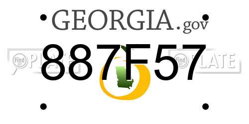 887F57 Georgia License Plate