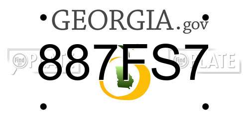 887FS7 Georgia License Plate