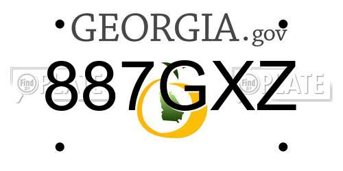 887GXZ Georgia License Plate